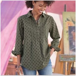 Sundance Olive Polka Dot Button Down Shirt